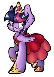 Size: 2480x3508 | Tagged: safe, artist:cutepencilcase, twilight sparkle, alicorn, pony, g4, clothes, dress, ear fluff, female, high res, jewelry, regalia, simple background, solo, transparent background, twilight sparkle (alicorn)