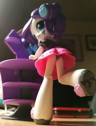 Size: 1024x1340 | Tagged: safe, rarity, equestria girls, g4, clothes, doll, equestria girls minis, female, irl, panties, photo, purple underwear, shoes, skirt, toy, underwear, upskirt