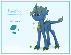 Size: 2209x1703 | Tagged: safe, artist:marsminer, oc, oc only, oc:bonfire, dracony, hybrid, cute, reference sheet, solo