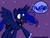 Size: 1024x768 | Tagged: safe, artist:pokeblahblahblah, princess luna, alicorn, pony, g4, female, huzzah, night, smiling, solo, stars