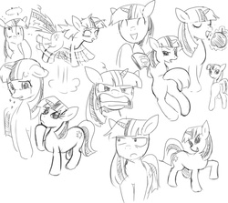 Size: 930x828 | Tagged: safe, artist:freedomthai, twilight sparkle, g4, angry, annoyed, apple, confused, crying, expressions, food, monochrome, sketch, sketch dump