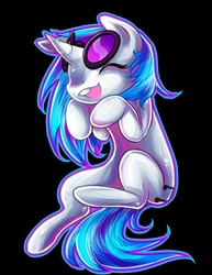 Size: 989x1280 | Tagged: safe, artist:polyhexian, dj pon-3, vinyl scratch, g4, cute, eyes closed, female, simple background, solo, vinylbetes