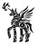 Size: 808x989 | Tagged: safe, artist:sunnyclockwork, alicorn, pony, robot, robot pony, broken god, mekhane, monochrome, ponified, scp foundation, solo, tribal