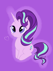 Size: 4000x5333 | Tagged: safe, artist:bbp, starlight glimmer, g4, cute, female, looking up, sitting, solo