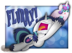 Size: 3600x2681 | Tagged: safe, artist:bubbly-storm, princess flurry heart, shining armor, g4, eyes closed, father and daughter, high res, nose in the air, yelling