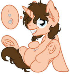 Size: 1668x1764 | Tagged: safe, artist:dr-whiskey, oc, oc only, oc:ponder cloud, belly button, belly piercing, bellyring, facial hair, goatee, grin, hooves, navel fetish, piercing, smiling, solo, underhoof