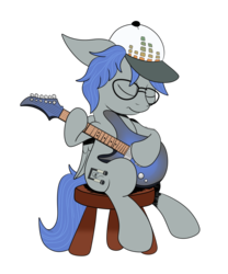 Size: 1024x1229 | Tagged: safe, artist:theartistsora, oc, oc only, oc:steel chords, commission, eyes closed, guitar, solo