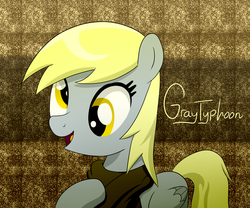 Size: 1800x1500 | Tagged: safe, artist:graytyphoon, derpy hooves, pegasus, pony, g4, clothes, female, mare, scarf, signature, solo