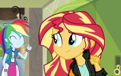 Size: 1143x720 | Tagged: safe, screencap, rainbow dash, sunset shimmer, equestria girls, g4, my little pony equestria girls: friendship games, female