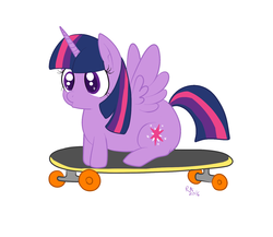 Size: 1500x1300 | Tagged: artist needed, source needed, safe, twilight sparkle, alicorn, pony, g4, cute, female, skateboard, solo, twiabetes, twilight sparkle (alicorn)