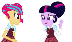 Size: 950x556 | Tagged: safe, artist:mlplovesyouxx, sci-twi, sour sweet, twilight sparkle, equestria girls, g4, my little pony equestria girls: friendship games, alternate universe