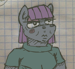 Size: 2038x1882 | Tagged: safe, artist:grinwild, maud pie, earth pony, anthro, g4, female, graph paper, solo