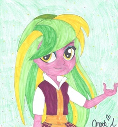 Size: 861x927 | Tagged: safe, artist:htfwhiskersthecat, lemon zest, equestria girls, g4, female, solo, traditional art