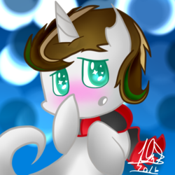 Size: 1000x1000 | Tagged: safe, artist:doctor maniac, oc, oc only, ghost, pony, unicorn, chibi, cute, solo, starry eyes, wingding eyes