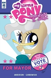 Size: 1054x1600 | Tagged: safe, artist:agnes garbowska, idw, mayor mare, friendship is magic #46, g4, my little pony: friendship is magic (idw), spoiler:comic, cover, politics in the comments