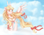 Size: 784x624 | Tagged: safe, artist:coughebeanz, oc, oc only, oc:dream whisper, pony, cloud, heterochromia, ribbon, sky, solo