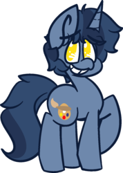 Size: 874x1227 | Tagged: safe, artist:moonydusk, oc, oc only, oc:b.b., pony, blue, cute, grin, male, raised hoof, simple background, smiling, solo, stallion, transparent background