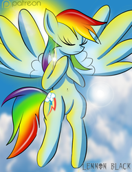 Size: 1000x1300 | Tagged: safe, artist:lennonblack, rainbow dash, g4, eyes closed, female, solo