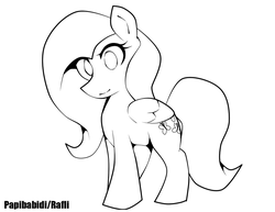 Size: 1017x786 | Tagged: safe, artist:papibabidi, fluttershy, g4, female, lineart, monochrome, solo