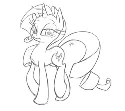 Size: 2289x2045 | Tagged: safe, artist:leadhooves, rarity, g4, chest fluff, female, monochrome, solo