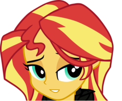 Size: 1122x925 | Tagged: artist needed, safe, sunset shimmer, equestria girls, g4, bedroom eyes, female, simple background, solo, transparent background, vector