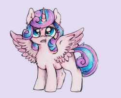 Size: 830x674 | Tagged: safe, artist:buttersprinkle, princess flurry heart, g4, female, filly, older, simple background, solo, traditional art