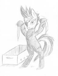 Size: 1533x2009 | Tagged: safe, artist:jedieldaniel, twilight sparkle, pony, g4, bandana, bipedal, female, monochrome, solo