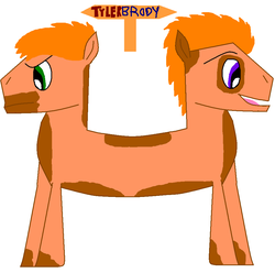 Size: 943x937 | Tagged: safe, artist:landryc, earth pony, pony, 1000 hours in ms paint, catdog, conjoined, crossover, ms paint, ponified, pushmi-pullyu