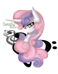 Size: 1631x2071 | Tagged: safe, artist:pinkiedashironi, sweetie belle, g4, bust, female, portrait, solo