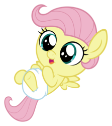Size: 3000x3369 | Tagged: safe, artist:sollace, fluttershy, pony, g4, baby, baby pony, babyshy, cute, diaper, female, foal, high res, lying down, on back, show accurate, shyabetes, simple background, solo, transparent background, vector, younger