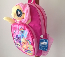 Size: 1587x1382 | Tagged: safe, fluttershy, g4, backpack, irl, merchandise, photo