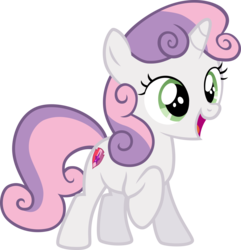 Size: 2108x2191 | Tagged: dead source, safe, artist:birdo49, artist:sirwarluscake, sweetie belle, pony, unicorn, g4, backwards cutie mark, cute, cutie mark, diasweetes, female, filly, high res, open mouth, open smile, raised hoof, simple background, smiling, solo, the cmc's cutie marks, transparent background, vector