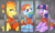 Size: 1935x1159 | Tagged: safe, artist:pearlyiridescence, rainbow dash, spitfire, twilight sparkle, alicorn, pony, g4, bound wings, chains, clothes, cross-popping veins, cuffs, jail, jumpsuit, prison, prison outfit, prisoner, prisoner rd, prisoner ts, squee, twilight sparkle (alicorn)