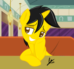 Size: 2926x2744 | Tagged: safe, artist:lavdraws, edit, oc, oc only, pony, unicorn, g4, the saddle row review, high res, smiling, solo