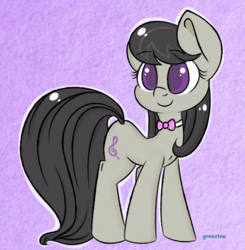 Size: 703x717 | Tagged: safe, artist:tokipeach, octavia melody, earth pony, pony, g4, colored pupils, cute, female, mare, purple background, simple background, solo, tavibetes