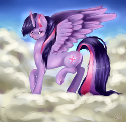 Size: 3000x2900 | Tagged: safe, artist:acidiic, twilight sparkle, alicorn, pony, g4, cloud, female, solo, twilight sparkle (alicorn)