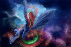 Size: 1800x1200 | Tagged: safe, artist:netkarma, rainbow dash, pony, g4, female, flying, solo