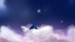 Size: 1920x1080 | Tagged: safe, artist:serghom, princess luna, g4, cloud, female, moon, night, solo, stars