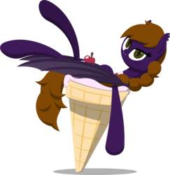 Size: 2655x2734 | Tagged: safe, artist:zacatron94, oc, oc only, oc:circuit breaker, bat pony, pony, food, high res, ice cream, ice cream cone, lineless, solo