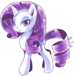 Size: 1054x1080 | Tagged: safe, artist:banzatou, rarity, pony, unicorn, g4, blushing, cute, female, looking at you, mare, raribetes, signature, simple background, smiling, solo, transparent background