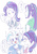 Size: 700x1000 | Tagged: safe, artist:misochikin, aria blaze, starlight glimmer, trixie, equestria girls, g4, 4koma, comic, hilarious in hindsight, horn, horned humanization, humanized, japanese, pixiv, translated in the comments