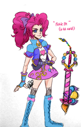 Size: 460x720 | Tagged: safe, artist:aizy-boy, pinkie pie, human, g4, crossover, disney, female, humanized, kingdom hearts, solo