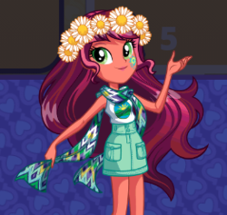 Size: 262x248 | Tagged: safe, gloriosa daisy, equestria girls, equestria girls (app), g4, my little pony equestria girls: legend of everfree, official, camp fashion show outfit, flower, flower in hair, geometric