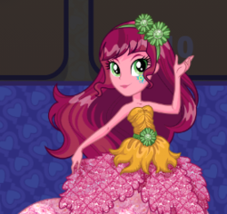 Size: 278x262 | Tagged: safe, gloriosa daisy, equestria girls, equestria girls (app), g4, my little pony equestria girls: legend of everfree, official, crystal gala, crystal gala dress, official app