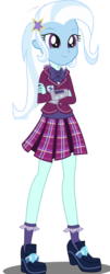 Size: 568x1405 | Tagged: safe, artist:skyla-strings, edit, trixie, equestria girls, g4, alternate universe, bad edit, clothes, crossed arms, crystal prep academy uniform, female, remake, school uniform, simple background, solo, transparent background, vector