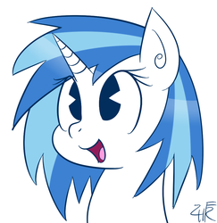 Size: 881x905 | Tagged: dead source, safe, artist:php92, dj pon-3, vinyl scratch, pony, unicorn, g4, cute, female, missing accessory, smiling, solo, vinylbetes