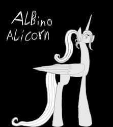 Size: 800x900 | Tagged: safe, artist:carnivore-alicorn, oc, oc only, oc:sythersnow, alicorn, pony, albino, alicorn oc, solo