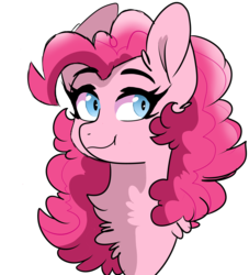 Size: 5000x5500 | Tagged: safe, artist:scarletskitty12, pinkie pie, g4, absurd resolution, bust, chest fluff, cute, diapinkes, female, portrait, simple background, solo, transparent background