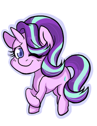 Size: 612x792 | Tagged: safe, artist:twisted-sketch, starlight glimmer, pony, unicorn, g4, colored pupils, cute, female, glimmerbetes, looking at you, mare, simple background, smiling, solo, white background, wink