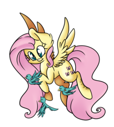 Size: 9784x10828 | Tagged: safe, artist:cutepencilcase, fluttershy, bird, g4, absurd resolution, female, flying, simple background, solo, transparent background